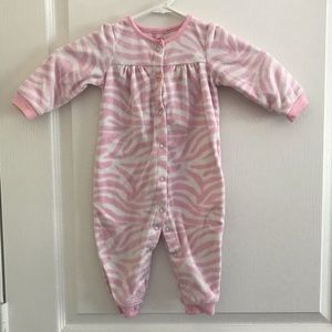 Pink and White Zebra Print Onesie